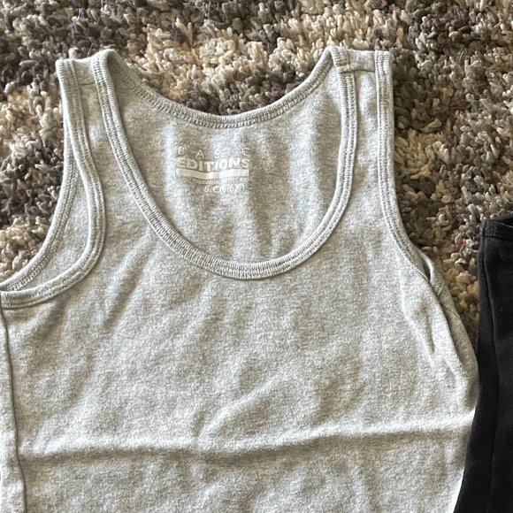 2pc Bundler Gray Black Tank Top Shirt Girls sz Small 6/6x - Picture 3 of 3